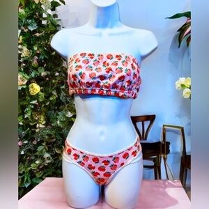 Brand new strawberry theme bra and underwear set